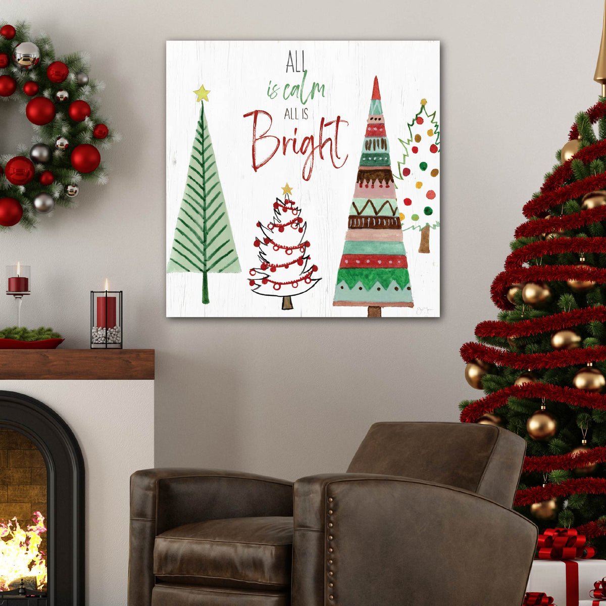 Bright Trees - Gallery Wrapped Canvas Wall Art