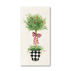 Red Ribbon Topiary - Gallery Wrapped Canvas Wall Art