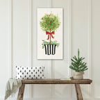 Dot Ribbon Topiary - Gallery Wrapped Canvas Wall Art