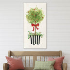 Dot Ribbon Topiary - Gallery Wrapped Canvas Wall Art