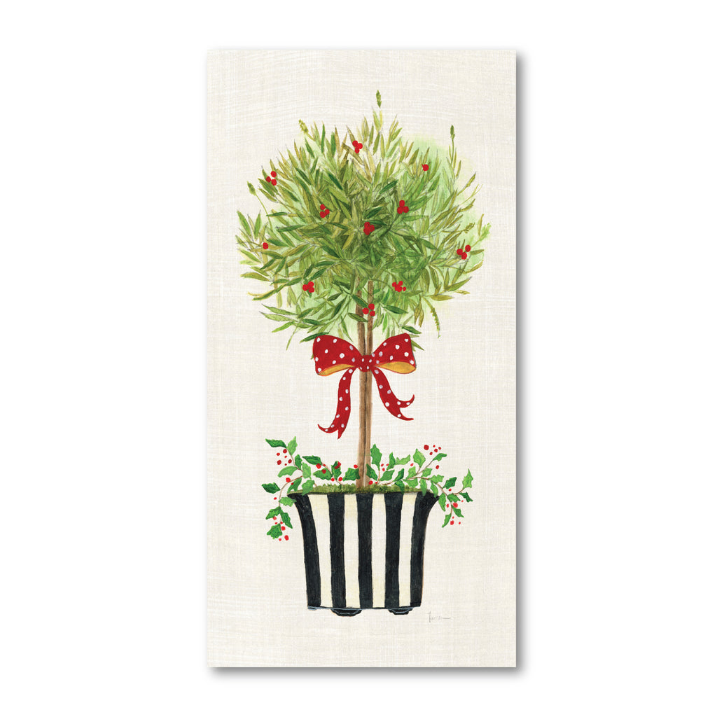 Dot Ribbon Topiary - Gallery Wrapped Canvas Wall Art