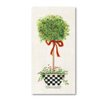 Red Ribbon Topiary II - Gallery Wrapped Canvas Wall Art