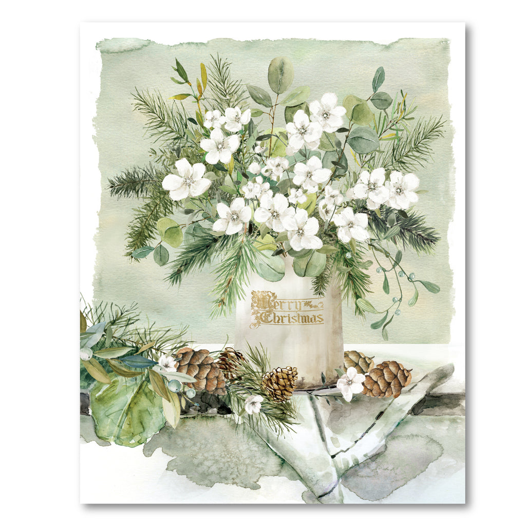 Merry Christmas Bouquet - Gallery Wrapped Canvas Wall Art