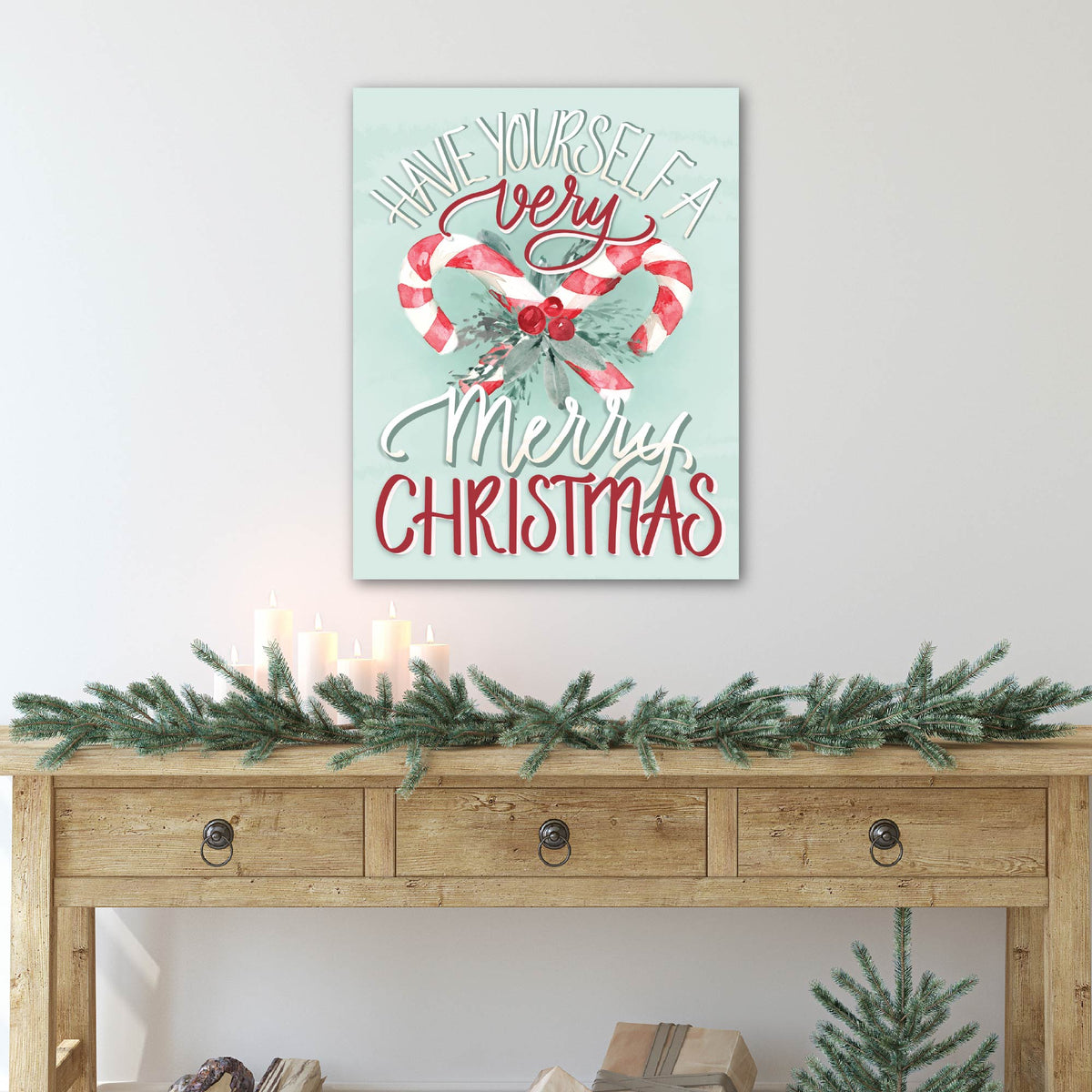 Candy Cane - Gallery Wrapped Canvas Wall Art