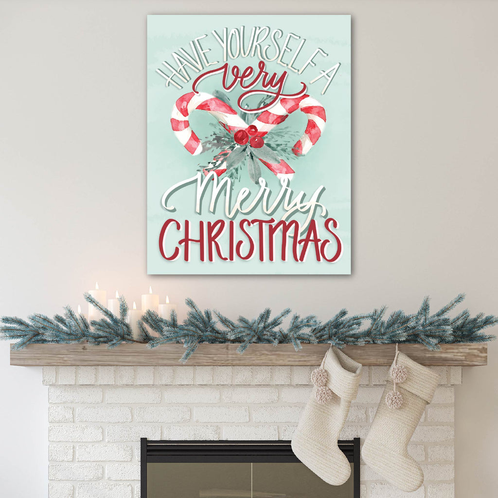 Candy Cane - Gallery Wrapped Canvas Wall Art