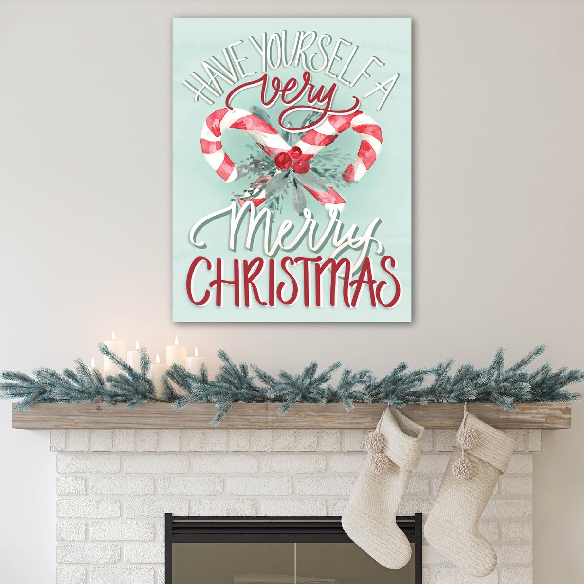 Candy Cane - Gallery Wrapped Canvas Wall Art