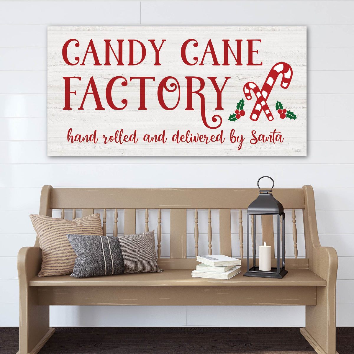 Candy Cane Factory - Gallery Wrapped Canvas Wall Art