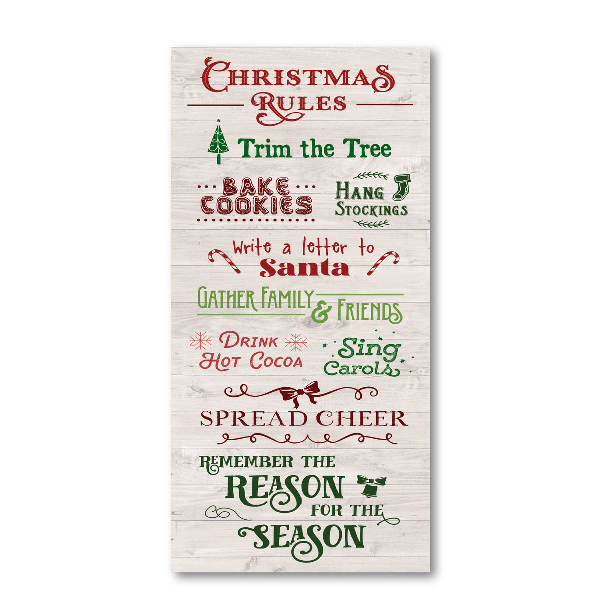 Christmas Rules - Gallery Wrapped Canvas Wall Art
