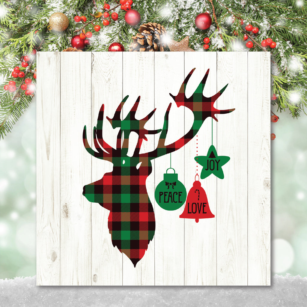 Deer Plaid - Gallery Wrapped Canvas Wall Art