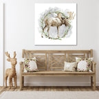 Moose Wreath - Gallery Wrapped Canvas Wall Art