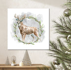 Deer Wreath - Gallery Wrapped Canvas Wall Art