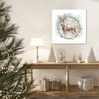 Deer Wreath - Gallery Wrapped Canvas Wall Art