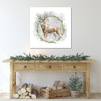 Deer Wreath - Gallery Wrapped Canvas Wall Art