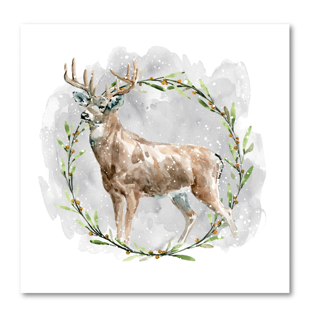 Deer Wreath - Gallery Wrapped Canvas Wall Art