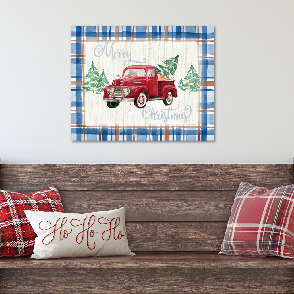 Merry Christmas Truck - Gallery Wrapped Canvas Wall Art