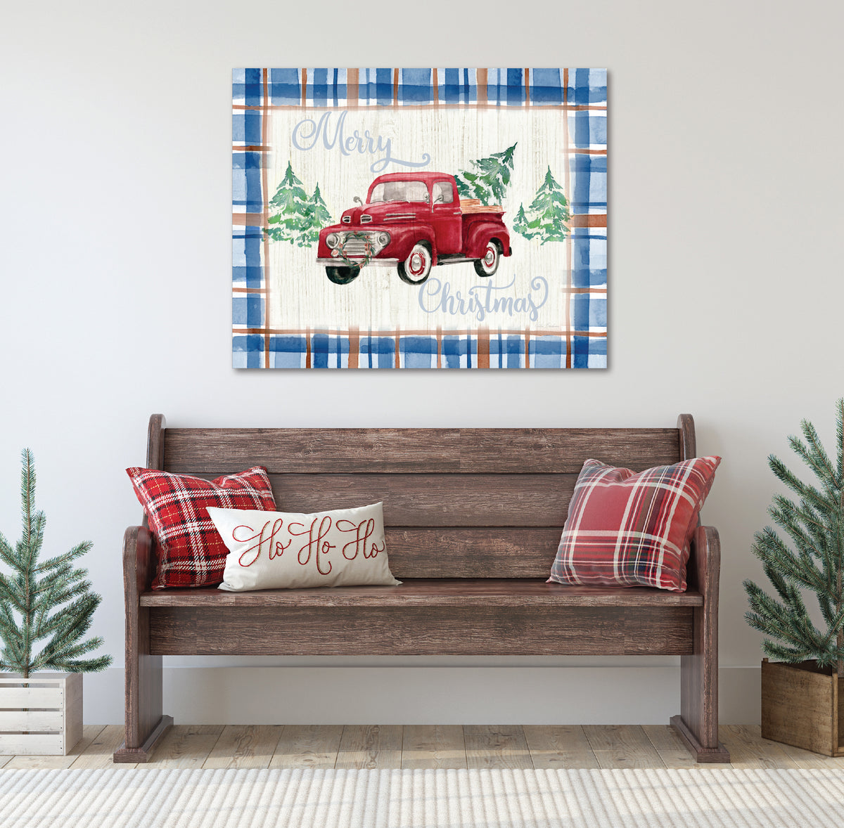Merry Christmas Truck - Gallery Wrapped Canvas Wall Art