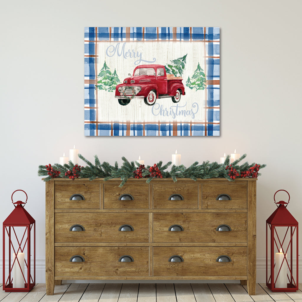 Merry Christmas Truck - Gallery Wrapped Canvas Wall Art