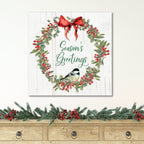 Winter Garden Wreath - Gallery Wrapped Canvas Wall Art