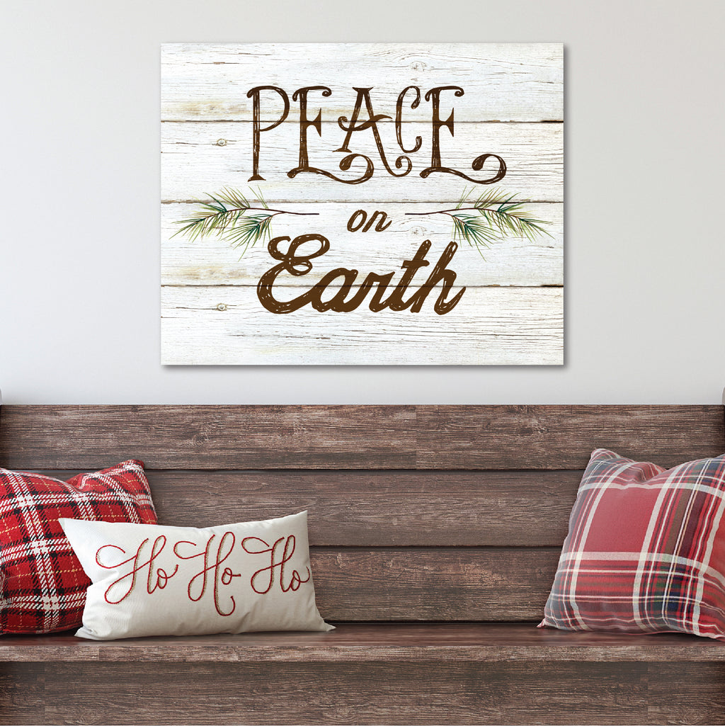 Peace on Earth Sprigs - Gallery Wrapped Canvas Wall Art