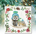 Winter Critter Owls I - Gallery Wrapped Canvas Wall Art