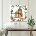 Winter Critter Owls II - Gallery Wrapped Canvas Wall Art