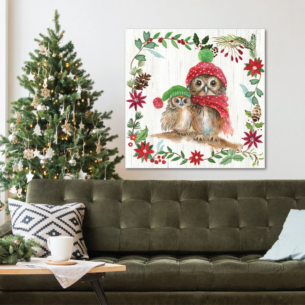 Winter Critter Owls II - Gallery Wrapped Canvas Wall Art