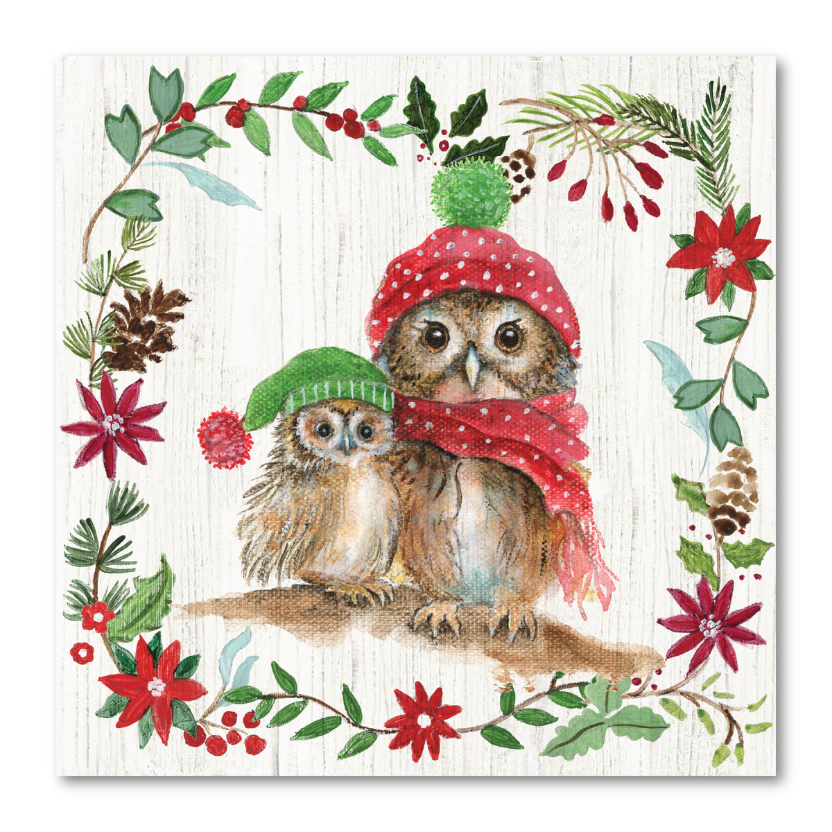 Winter Critter Owls II - Gallery Wrapped Canvas Wall Art