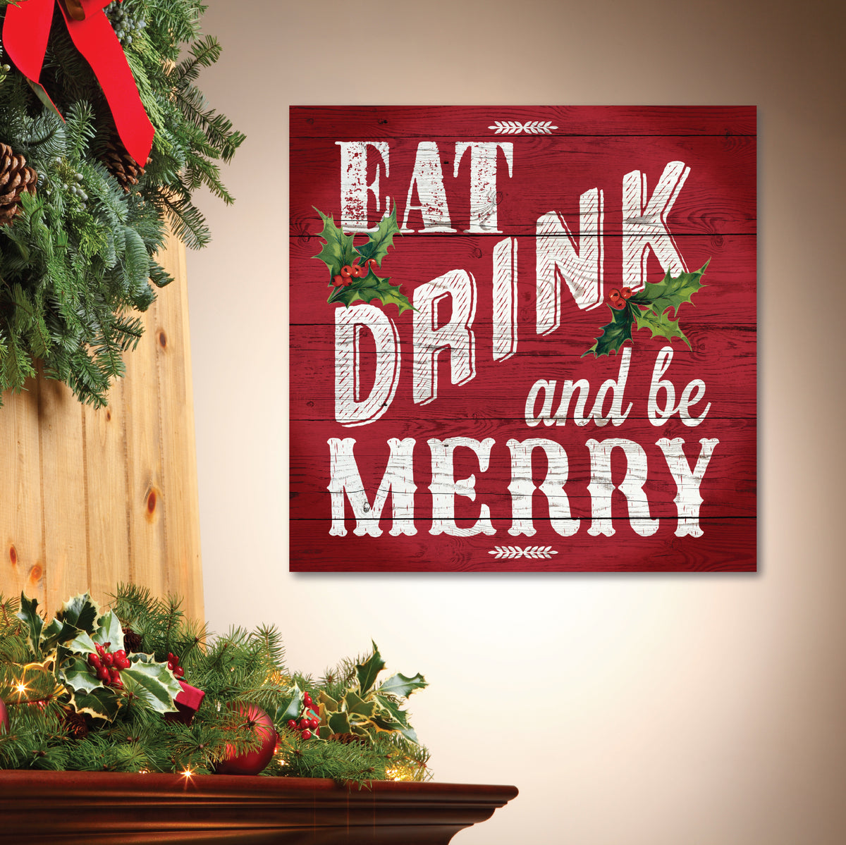 Eat Drink & Be Merry - Gallery Wrapped Canvas Wall Art