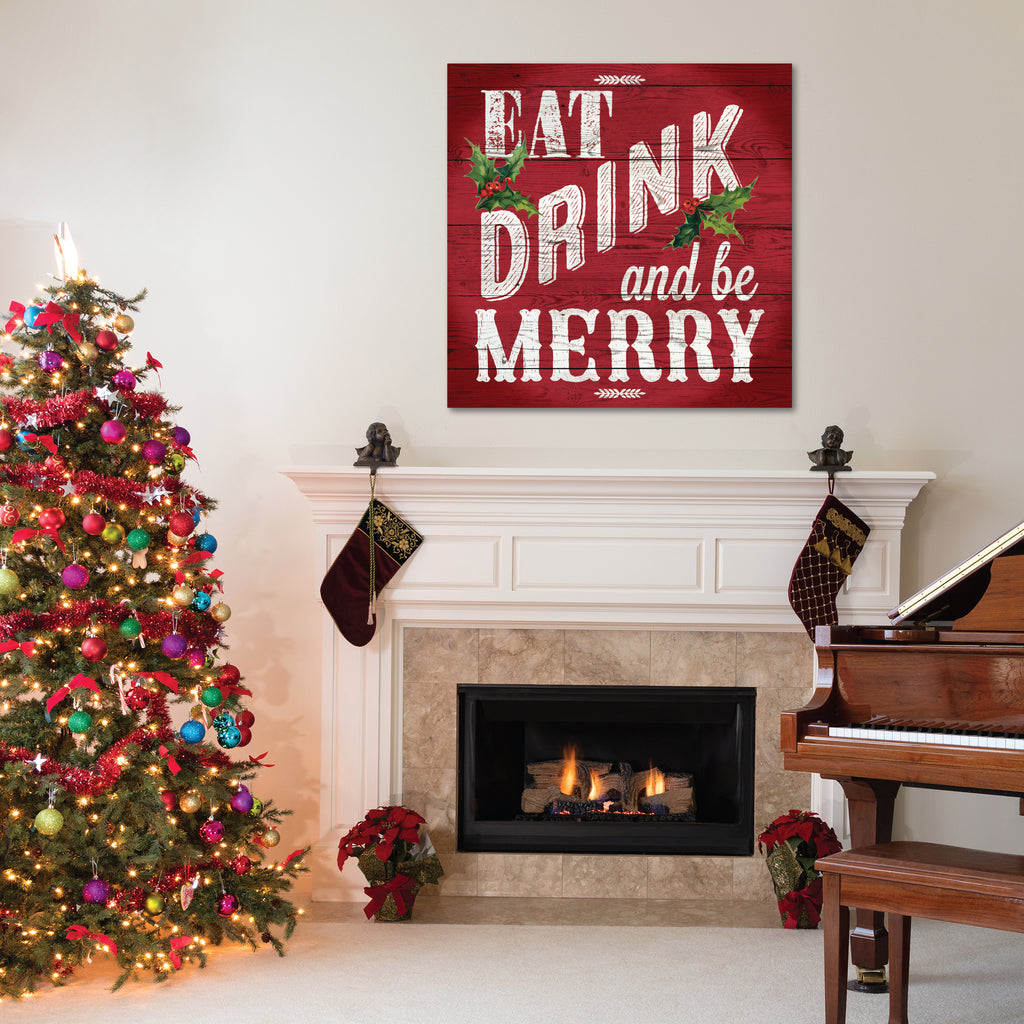 Eat Drink & Be Merry - Gallery Wrapped Canvas Wall Art