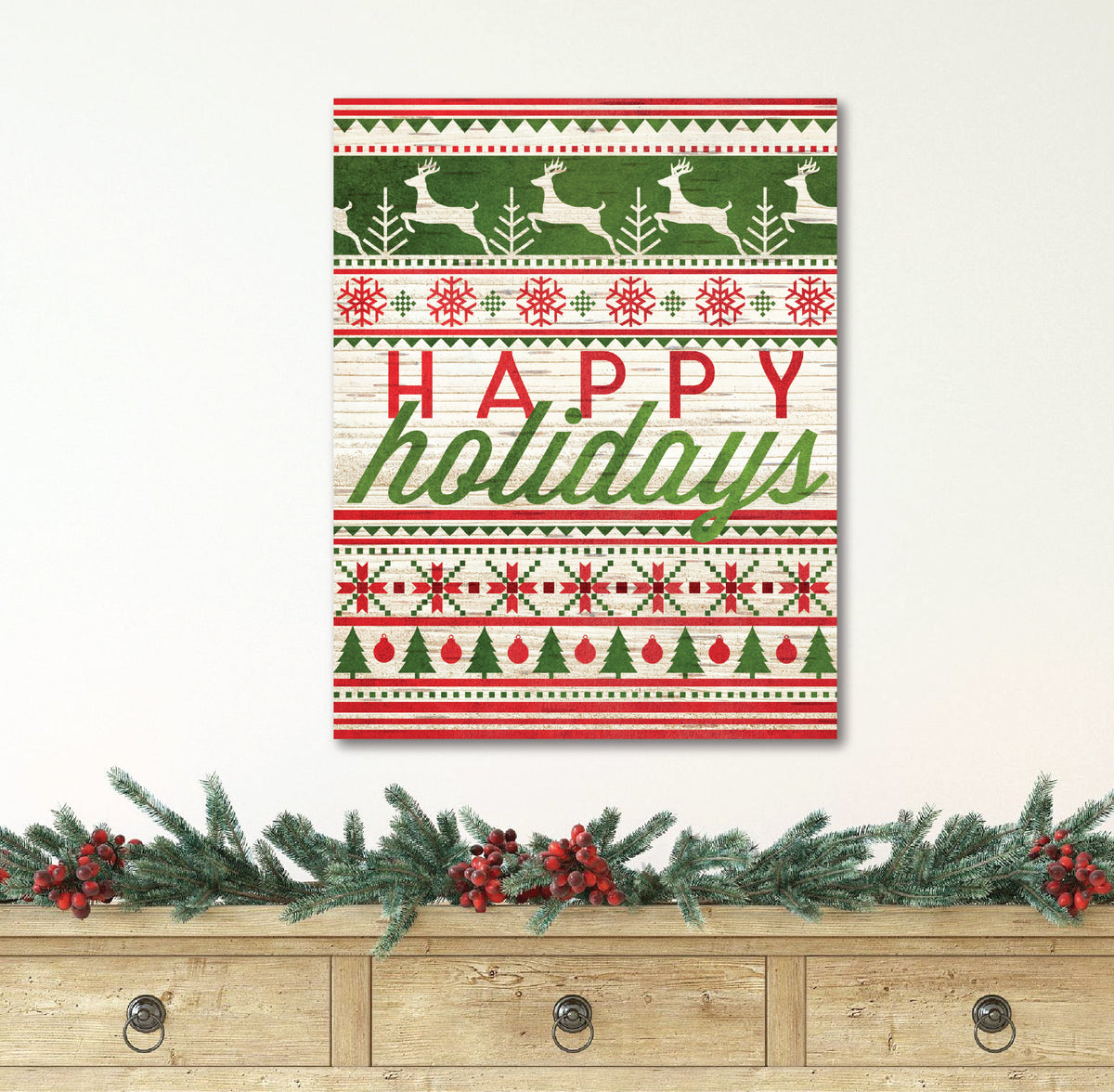Happy Holidays - Gallery Wrapped Canvas Wall Art