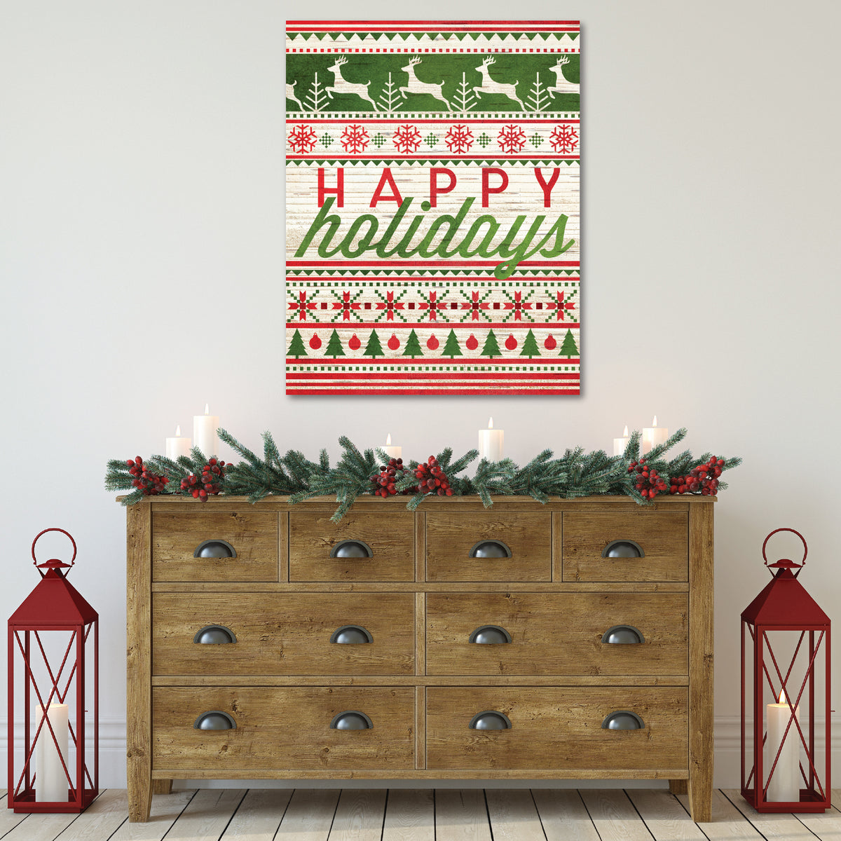 Happy Holidays - Gallery Wrapped Canvas Wall Art