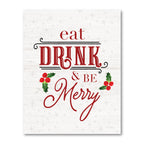 Eat, Drink and Be Merry - Gallery Wrapped Canvas Wall Art
