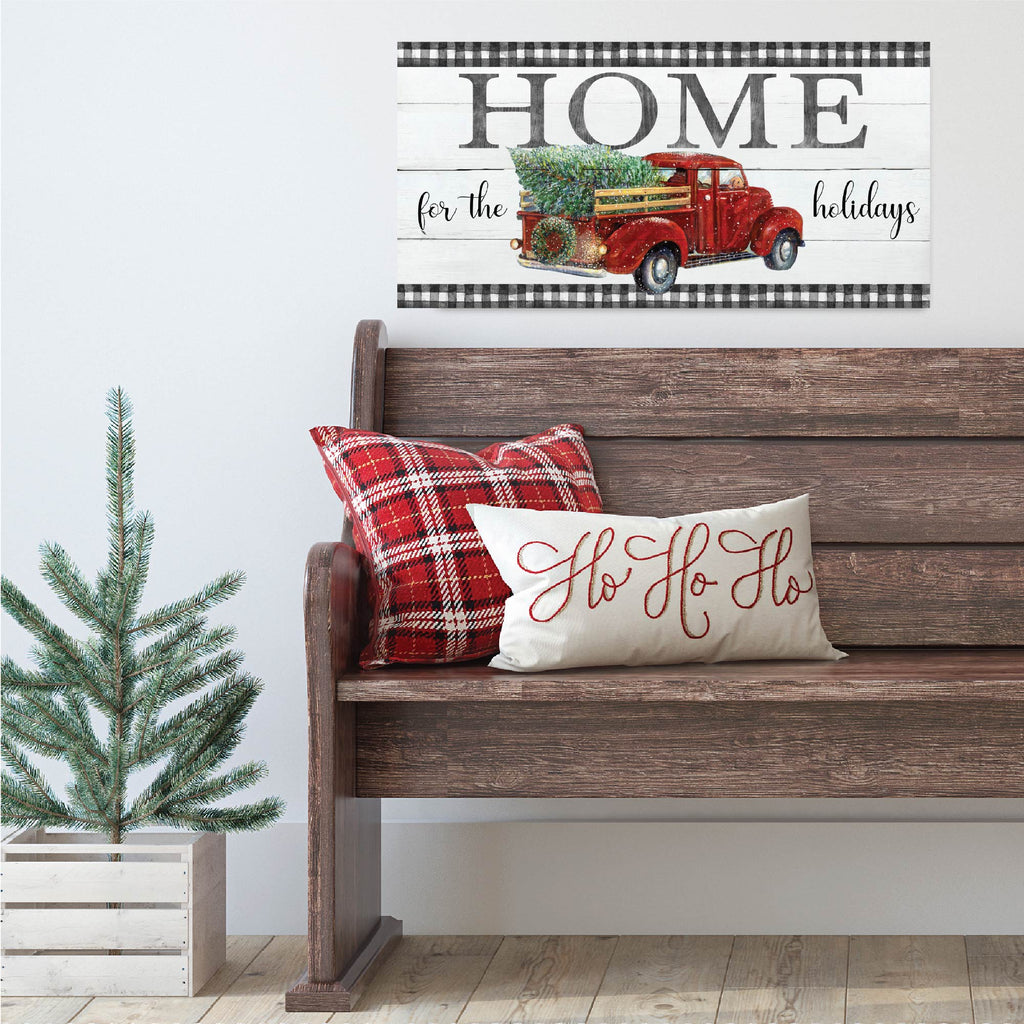 Christmas Pickup Home - Gallery Wrapped Canvas Wall Art