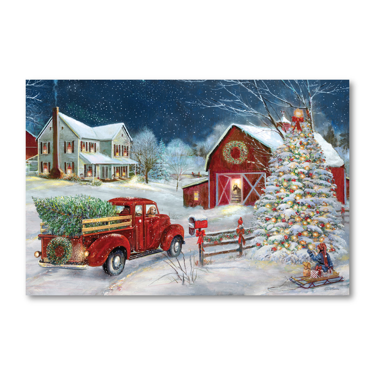Christmas Gathering - Gallery Wrapped Canvas Wall Art