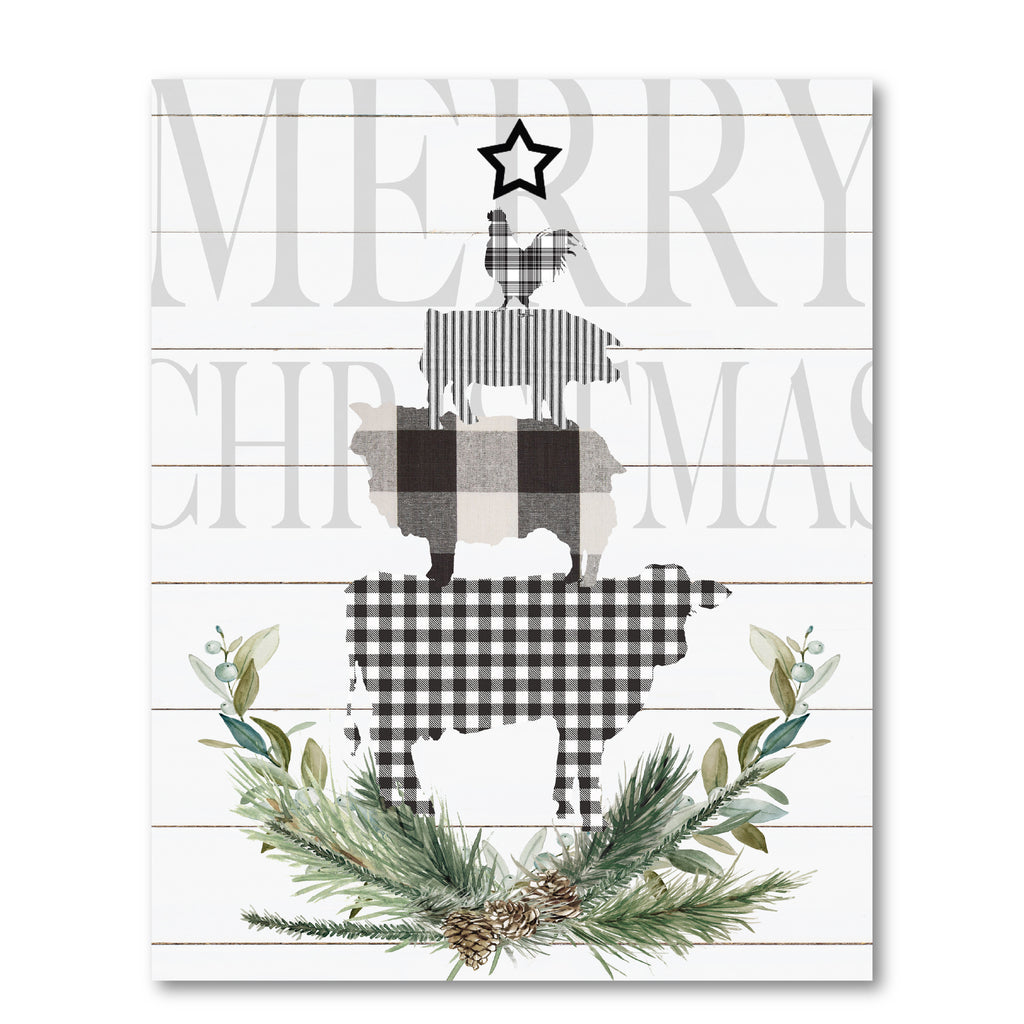Farmhouse Merry Christmas - Gallery Wrapped Canvas Wall Art
