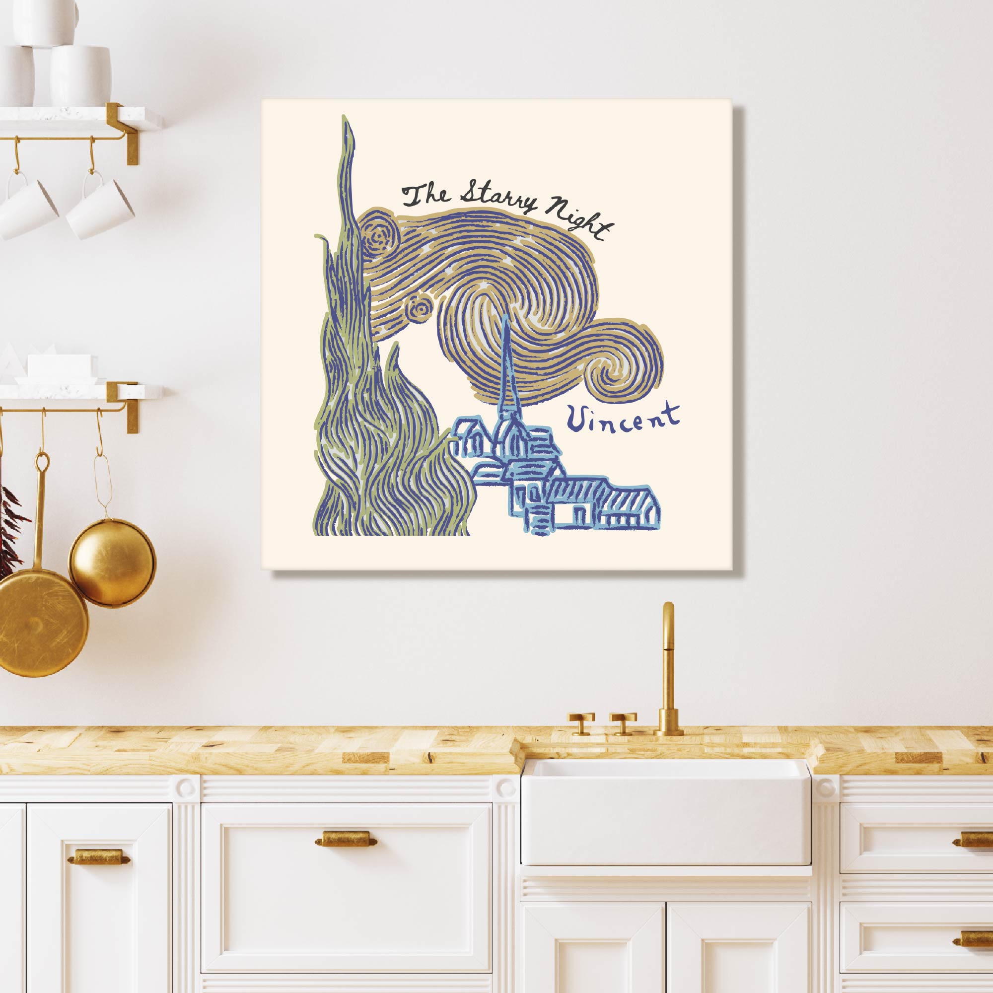 Masters Collection - The Starry Night - Vincent - Gallery-Wrapped Canvas Wall Art