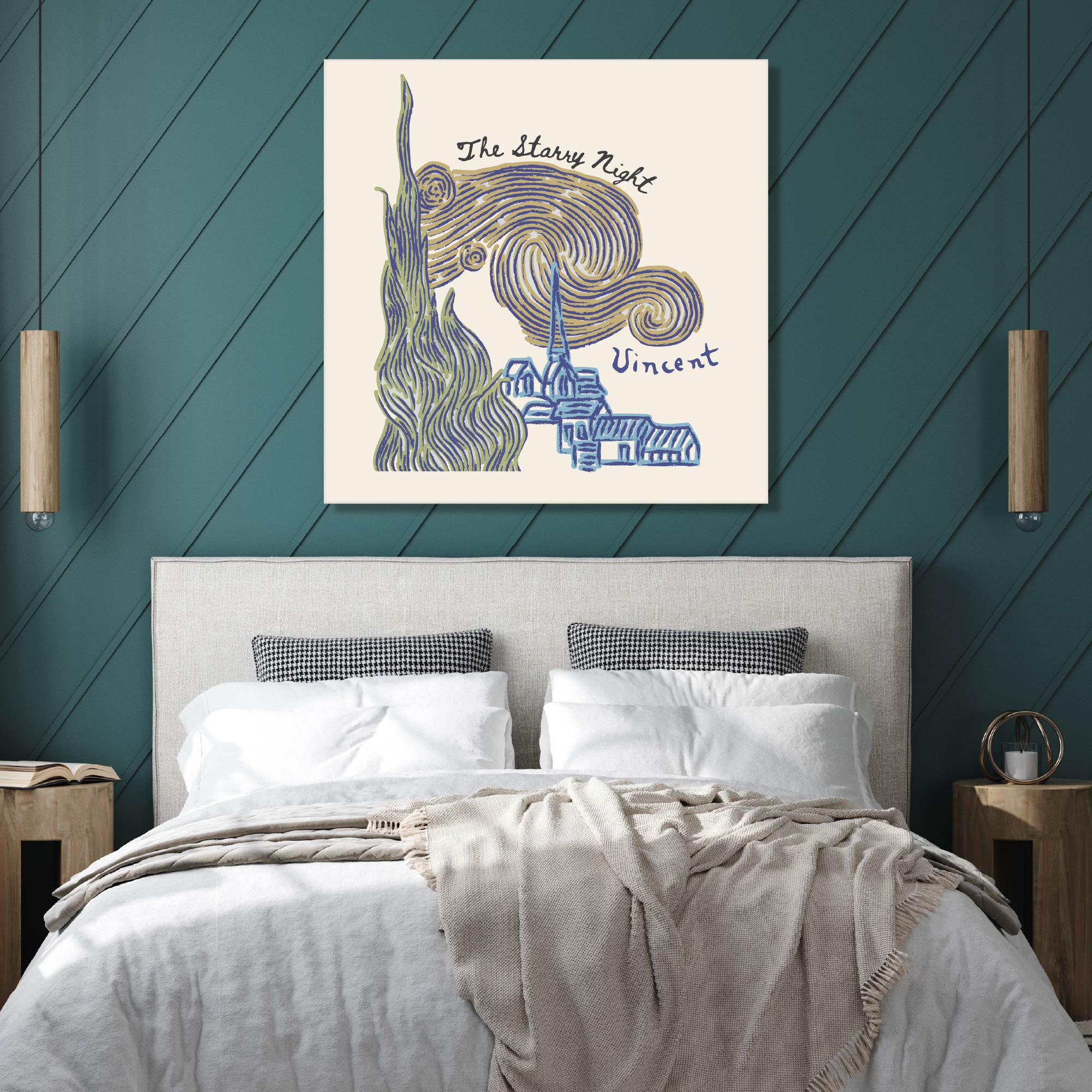 Masters Collection - The Starry Night - Vincent - Gallery-Wrapped Canvas Wall Art