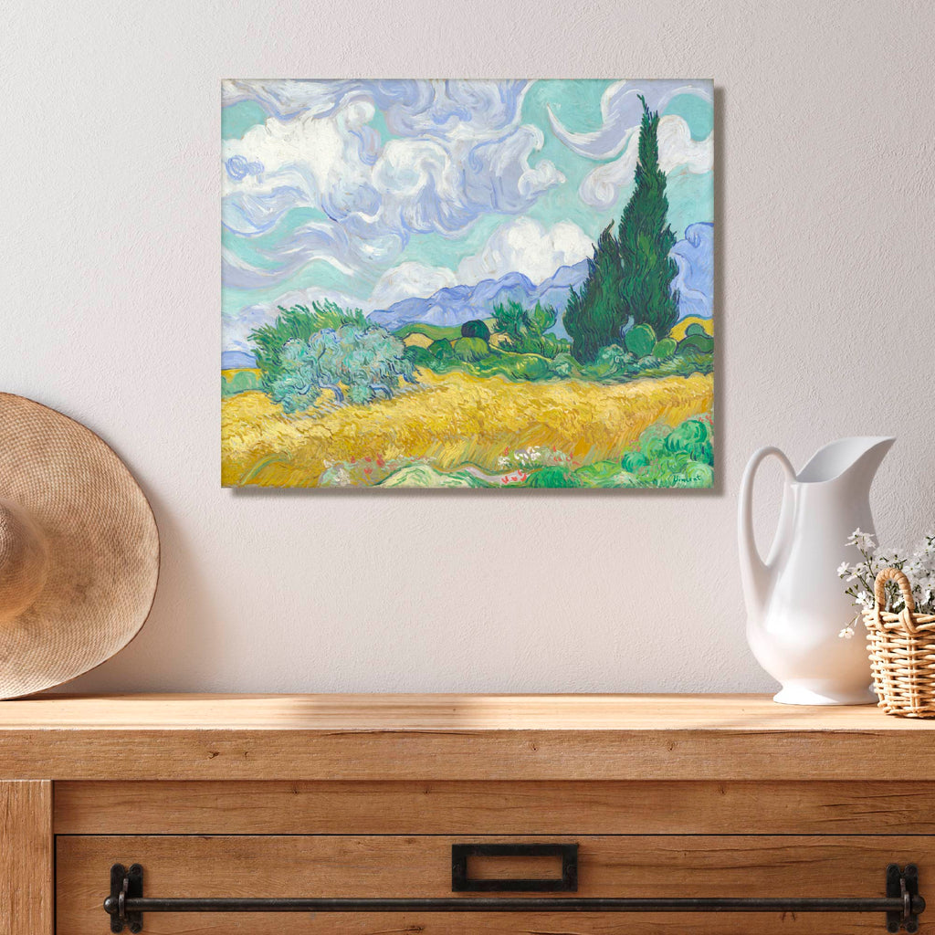 Masters Collection - Vincent Van Gogh - A Wheatfield, With Cypresses - Gallery-Wrapped Canvas Wall Art