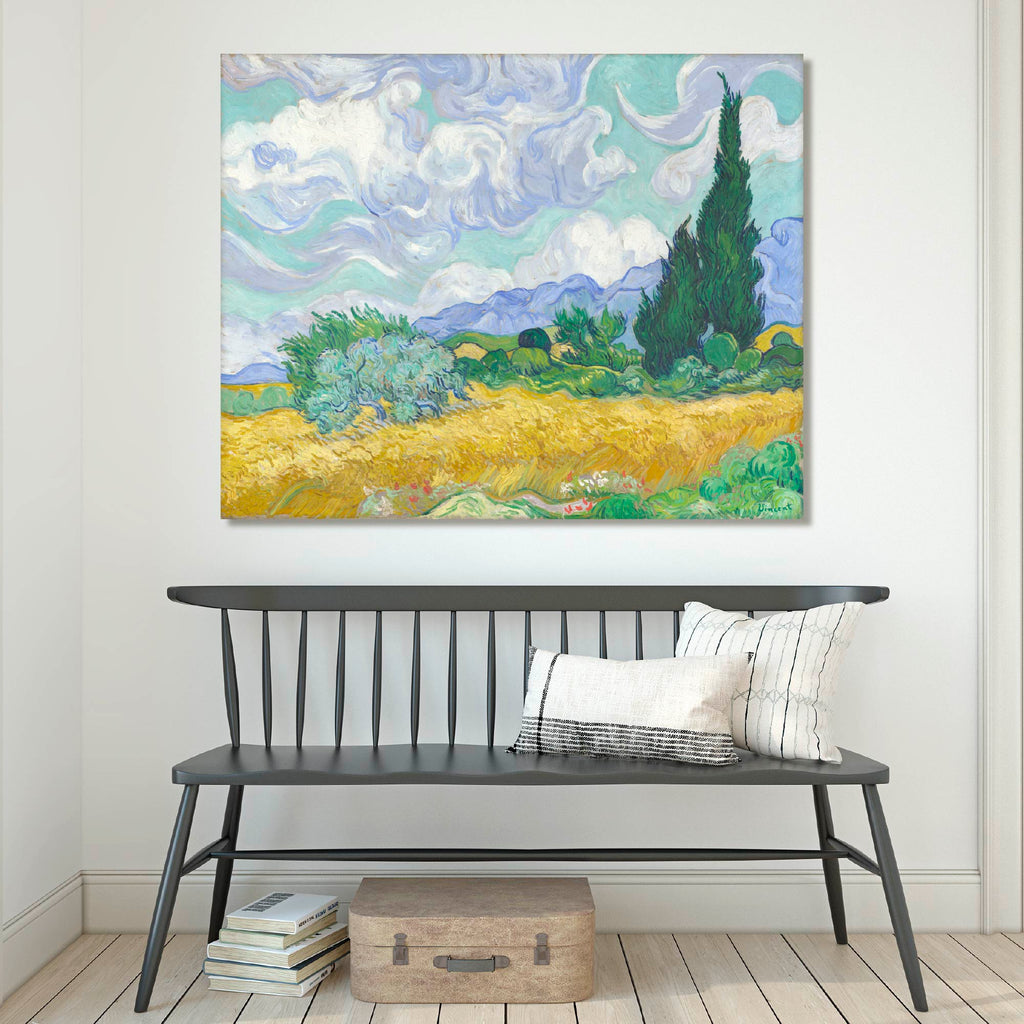 Masters Collection - Vincent Van Gogh - A Wheatfield, With Cypresses - Gallery-Wrapped Canvas Wall Art