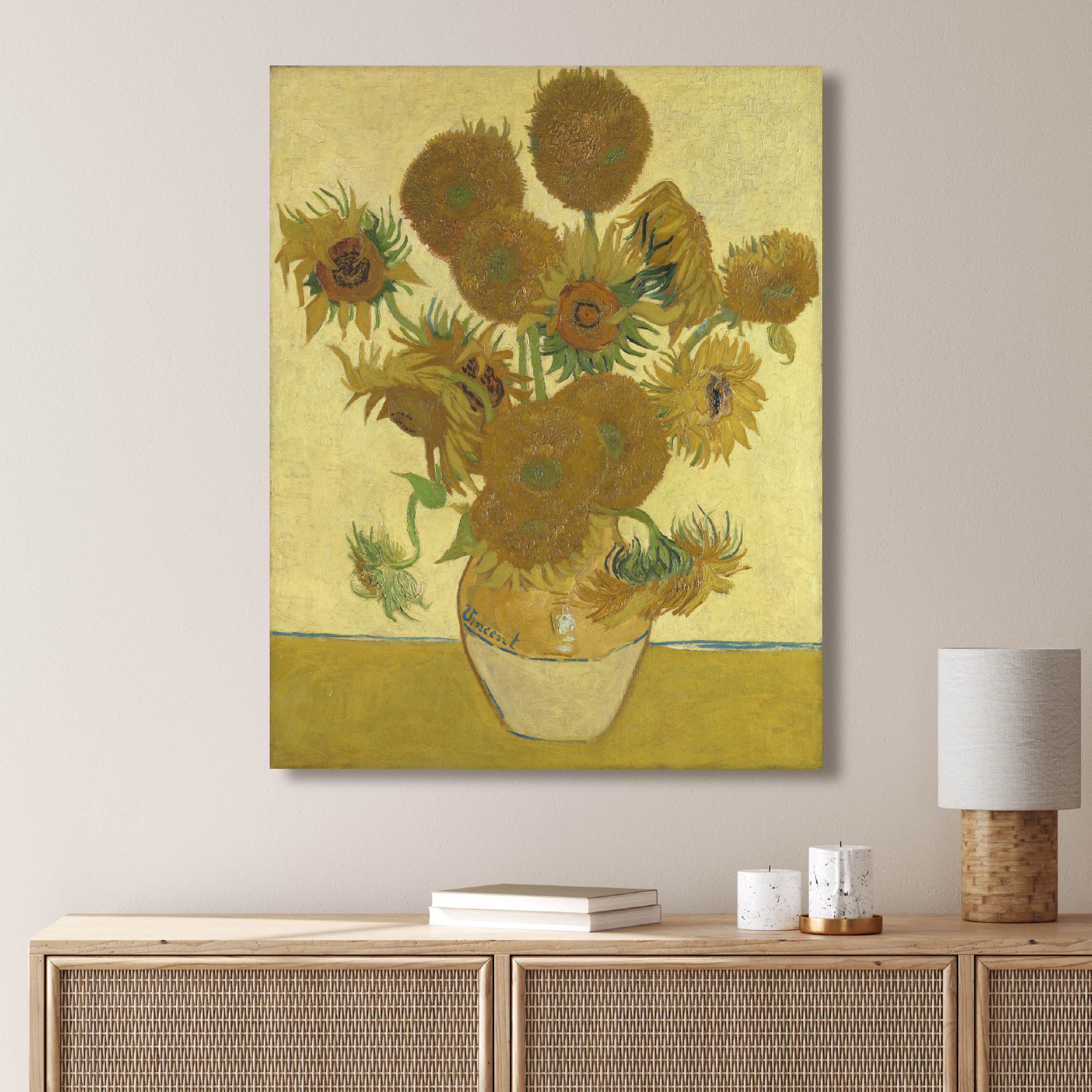 Masters Collection - Vincent Van Gogh - Vase with Fifteen Sunflowers - Gallery-Wrapped Canvas Wall Art