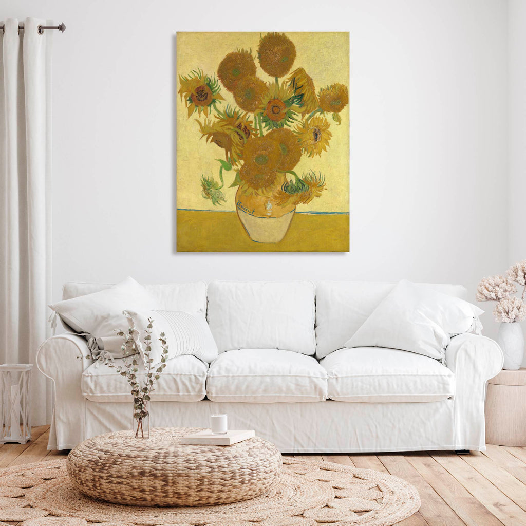 Masters Collection - Vase with Fifteen Sunflowers - Vincent Van Gogh - Gallery-Wrapped Canvas Wall Art