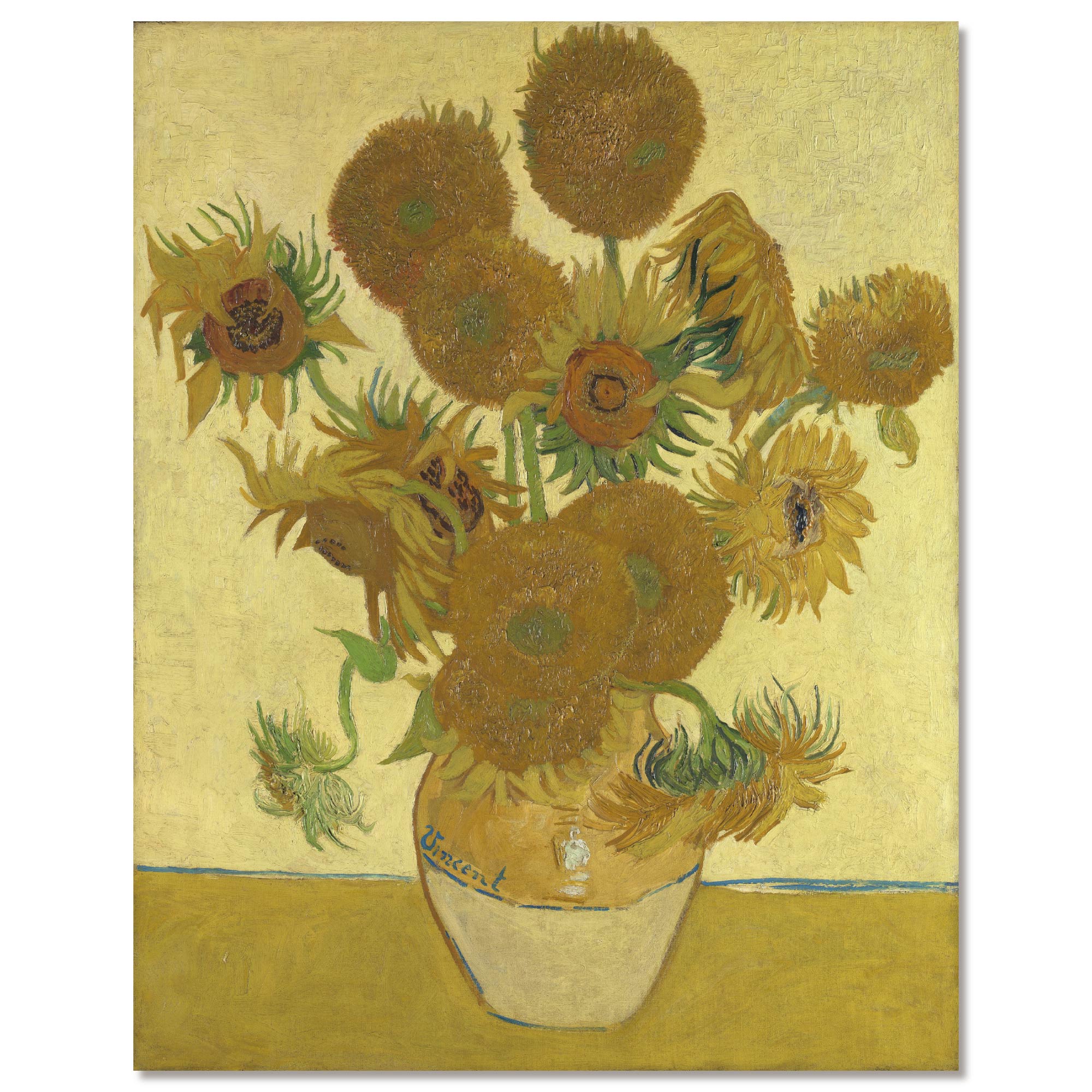 Masters Collection - Vincent Van Gogh - Vase with Fifteen Sunflowers - Gallery-Wrapped Canvas Wall Art