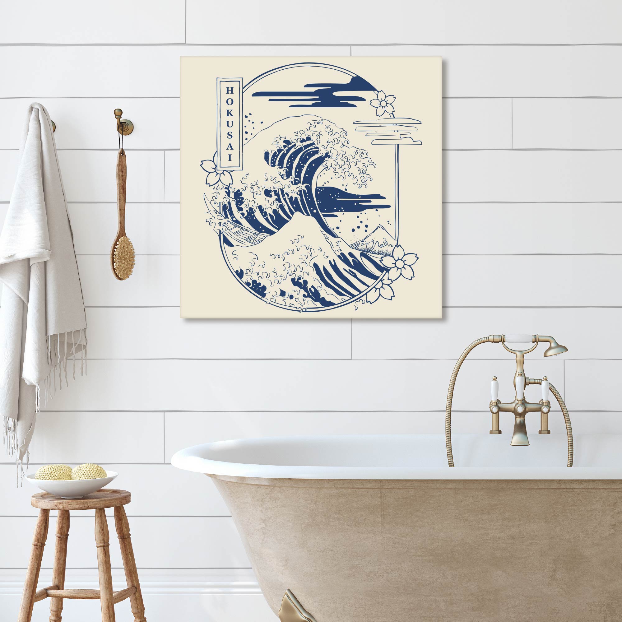 Masters Collection - Hokusai - The Great Wave Icon - Gallery-Wrapped Canvas Wall Art
