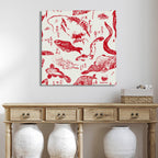 Masters Collection - Hokusai - Sea Creatures Pattern - Gallery-Wrapped Canvas Wall Art