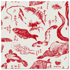Masters Collection - Hokusai - Sea Creatures Pattern - Gallery-Wrapped Canvas Wall Art