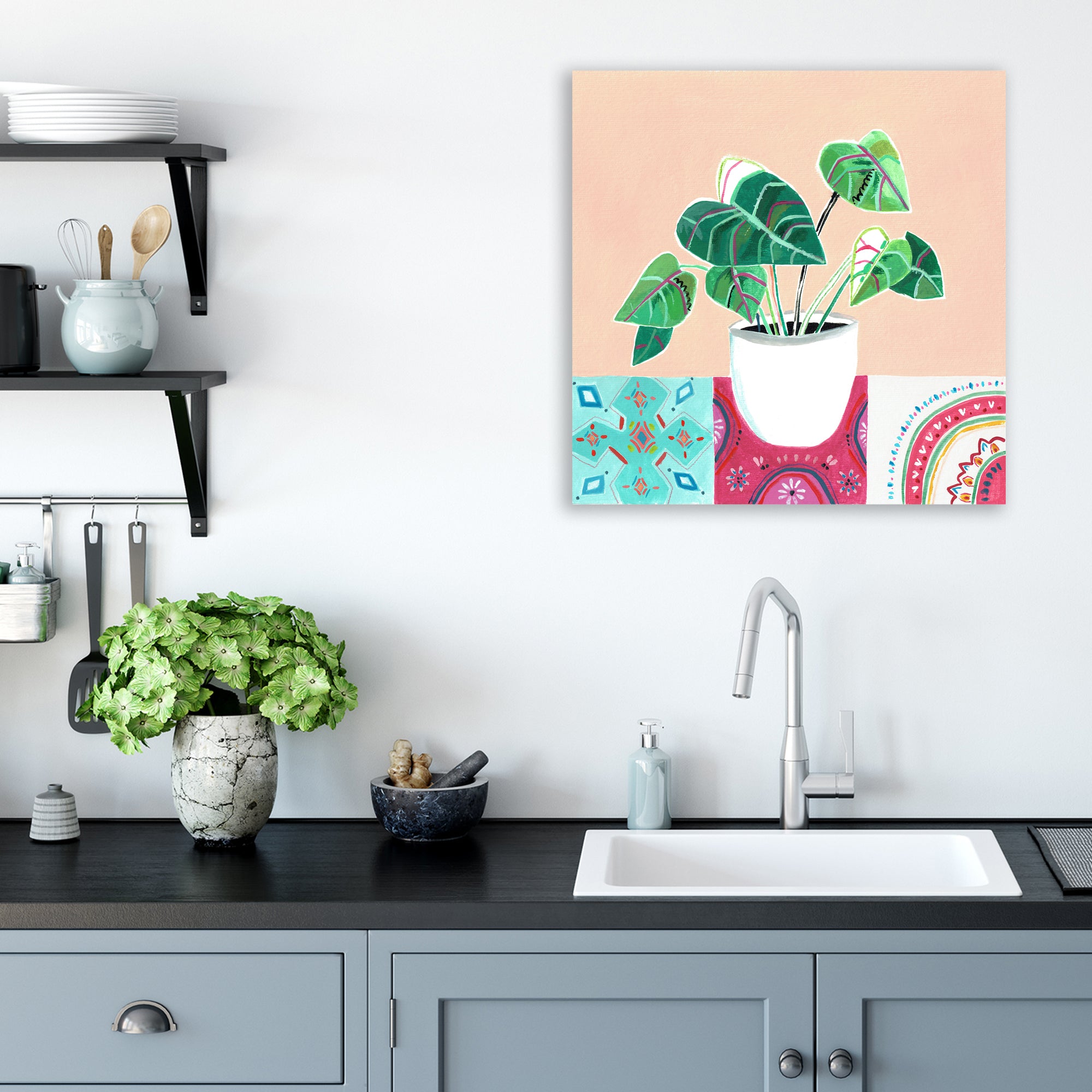 Growing Happy I - Gallery-Wrapped Canvas Wall Art