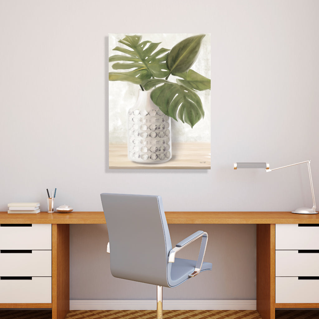 Ivory Monstera Stem - Gallery-Wrapped Canvas Wall Art