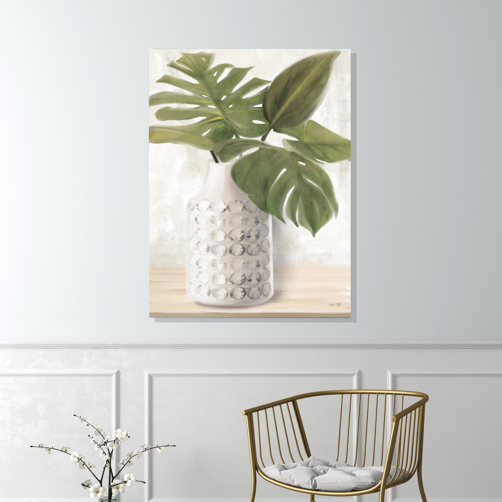 Ivory Monstera Stem - Gallery-Wrapped Canvas Wall Art