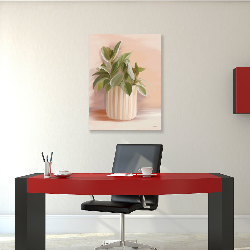Striped Bohemian Plant I - Gallery-Wrapped Canvas Wall Art