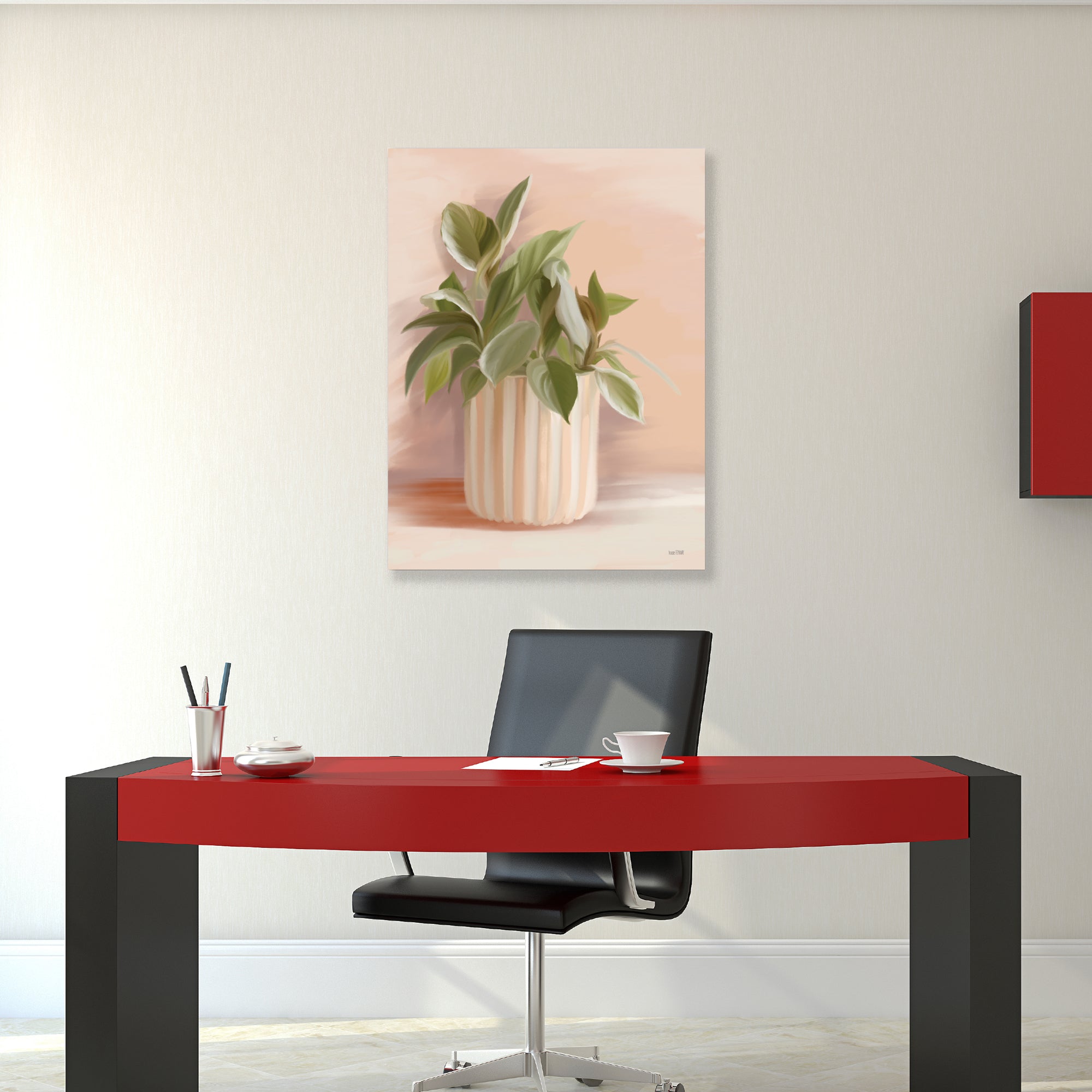 Striped Bohemian Plant I - Gallery-Wrapped Canvas Wall Art